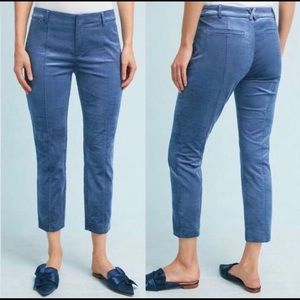 Anthropologie The Essential Slim Velvet Crop Pants